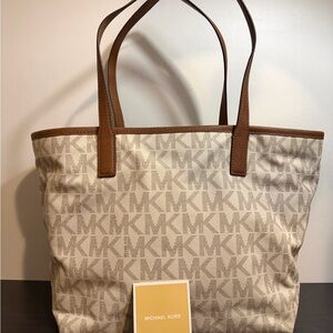 Michael Kors Signature Beige and Tan Tote